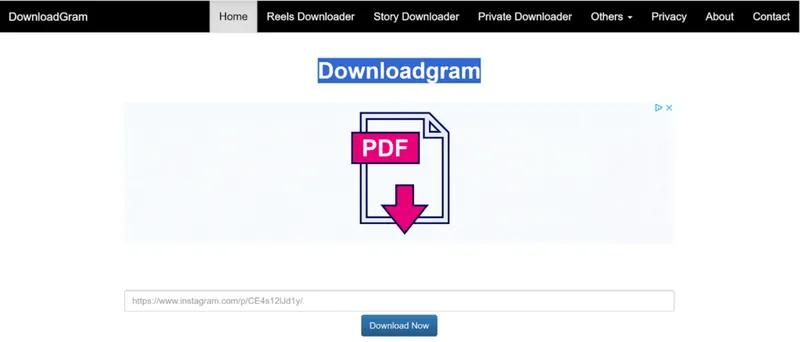 Downloadgram main page Downloadgram main page