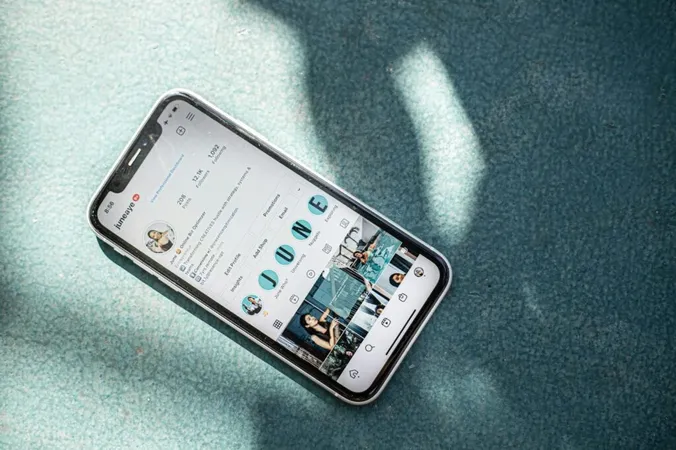 A phone with an account on the screen. A phone with an account on the screen.