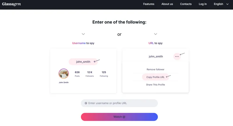 Step-by-Step Guide on how to use Glassagrm - Enter account username or url Step-by-Step Guide on how to use Glassagrm - Enter account username or url