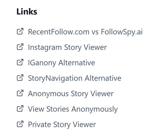 FollowSpy links
